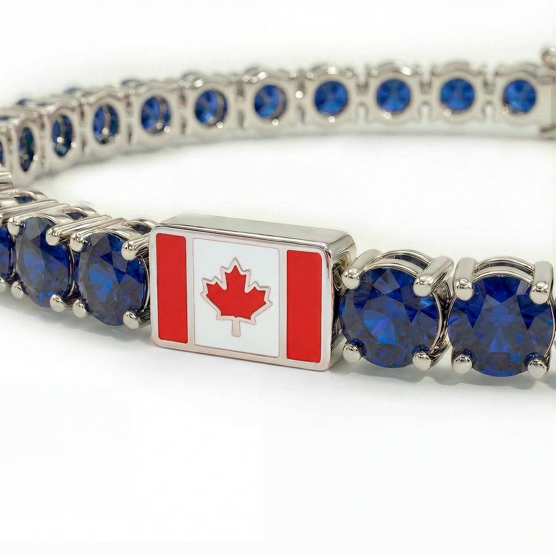 Sapphire Tennis Bracelet with Canada Flag no. 15