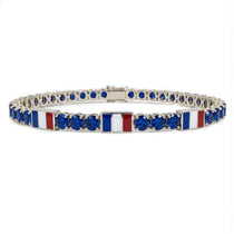 Sapphire Tennis Bracelet with France Flag no. 15 image 1