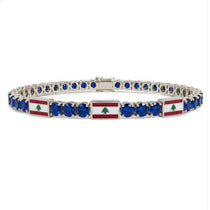 Sapphire Tennis Bracelet with Lebanon Flag no. 15 image 1