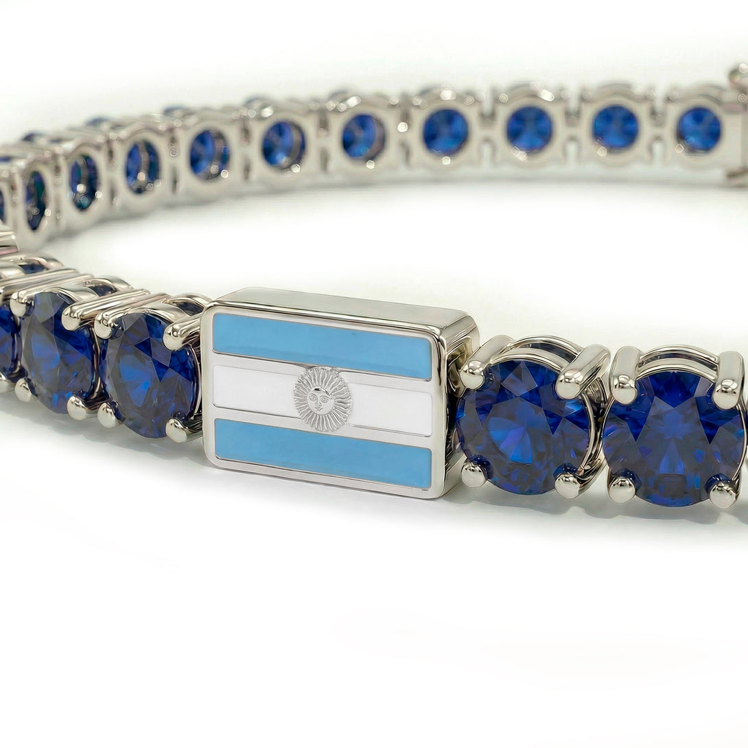 Sapphire Tennis Bracelet with Argentina Flag no. 15
