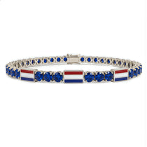 Sapphire Tennis Bracelet with Netherlands Flag no. 15 image 1