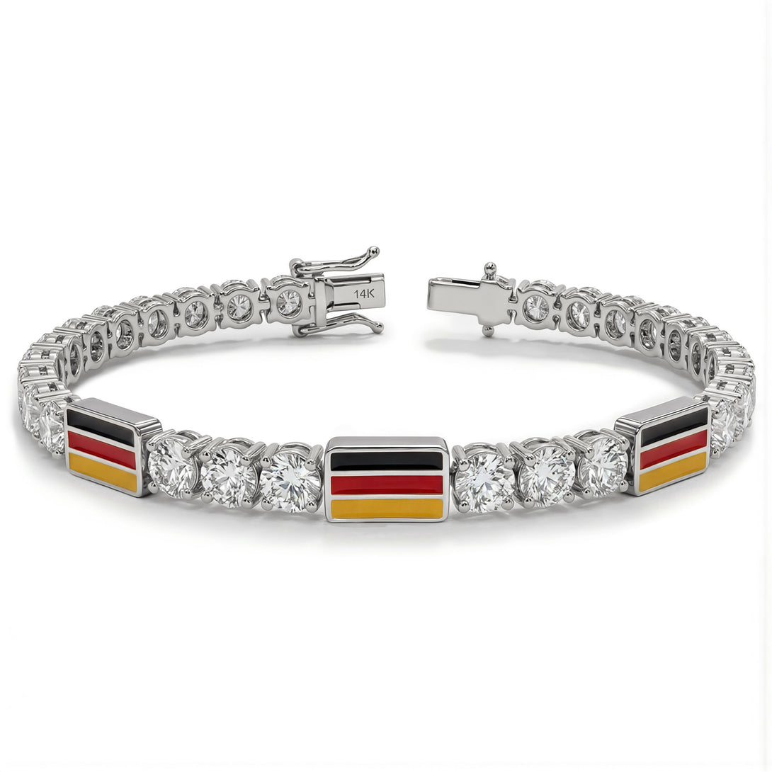 Diamond Tennis Bracelet with Germany Flag no. 3