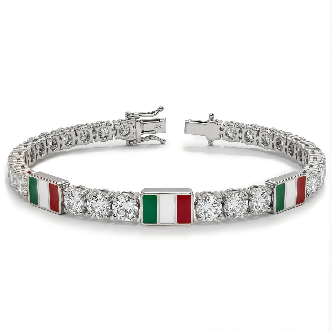Diamond Tennis Bracelet with Mexico Flag no. 3
