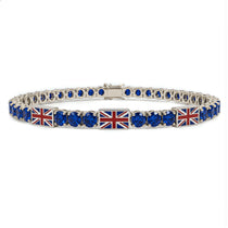 Sapphire Tennis Bracelet with United Kingdom Flag no. 15 image 1