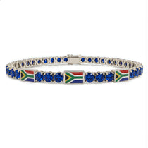 Sapphire Tennis Bracelet with South Africa Flag no. 15 image 1