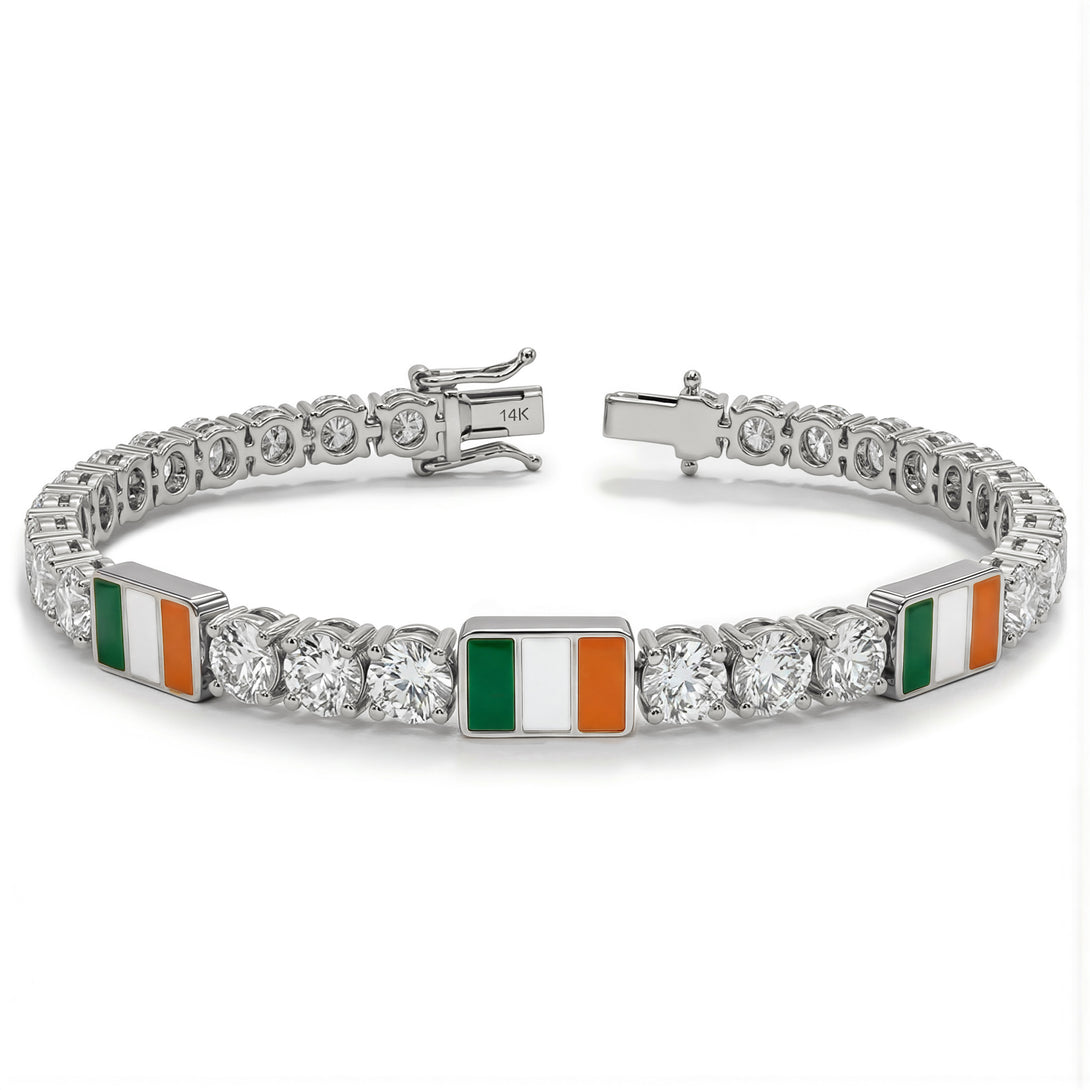 Diamond Tennis Bracelet with Ireland Flag no. 3