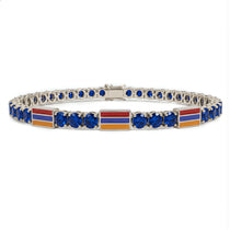 Sapphire Tennis Bracelet with Armenia Flag no. 15 image 1