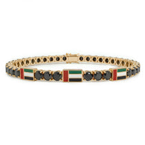 Black Diamond Tennis Bracelet with United Arab Emirates Flag no. 7 image 1