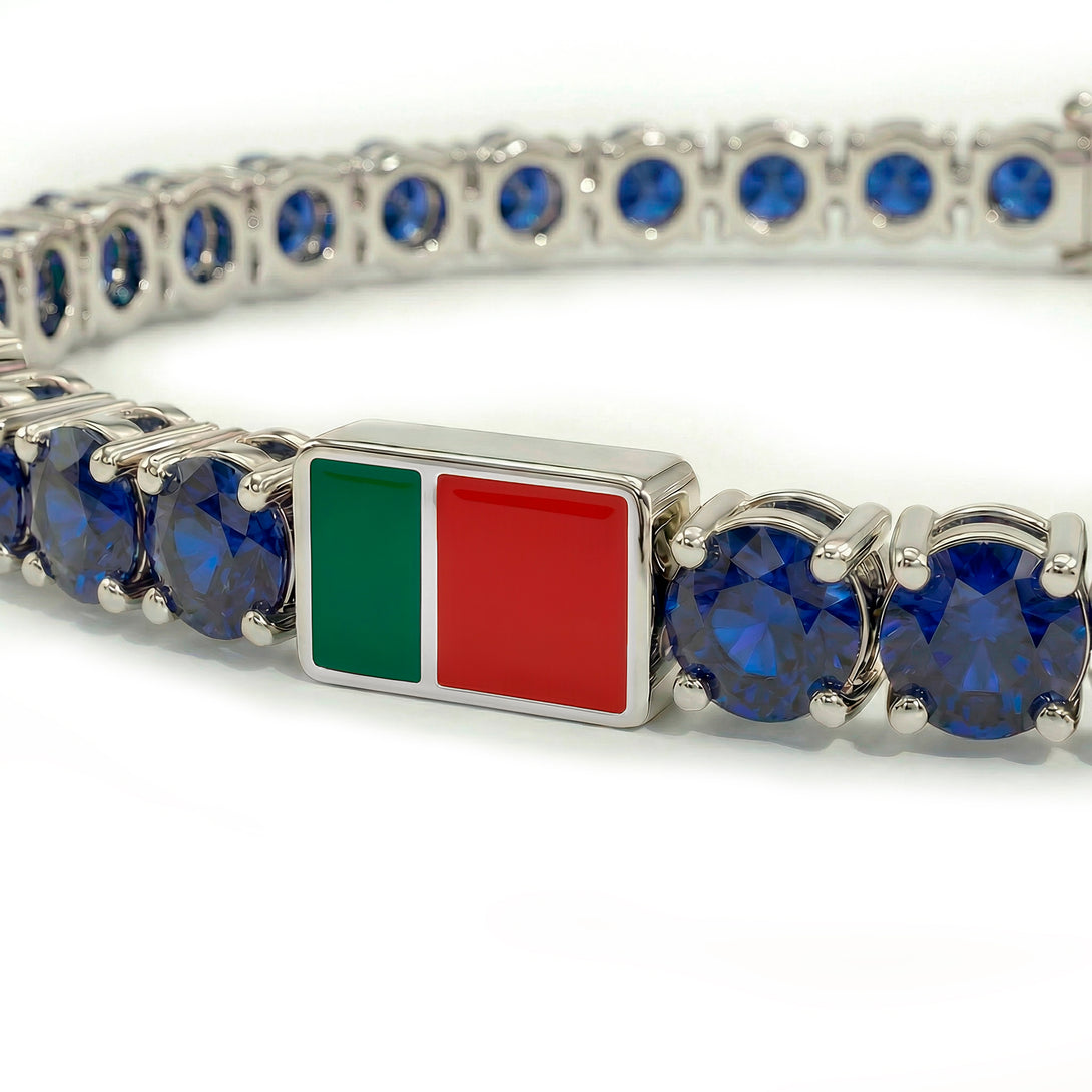 Sapphire Tennis Bracelet with Portugal Flag no. 15