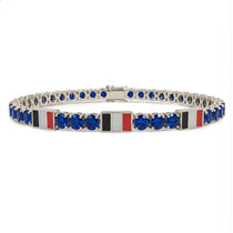 Sapphire Tennis Bracelet with Belgium Flag no. 15 image 1