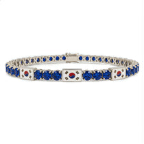 Sapphire Tennis Bracelet with South Korea Flag no. 15 image 1