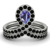 Tanzanite Pear Shape Stacking Bridal Set - Emilia No. 209 image 1