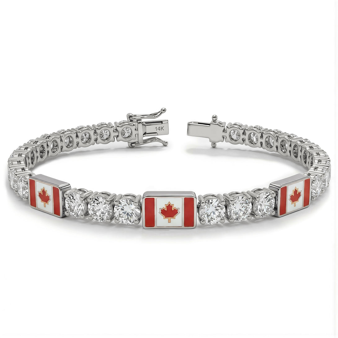 Diamond Tennis Bracelet with Canada Flag no. 3