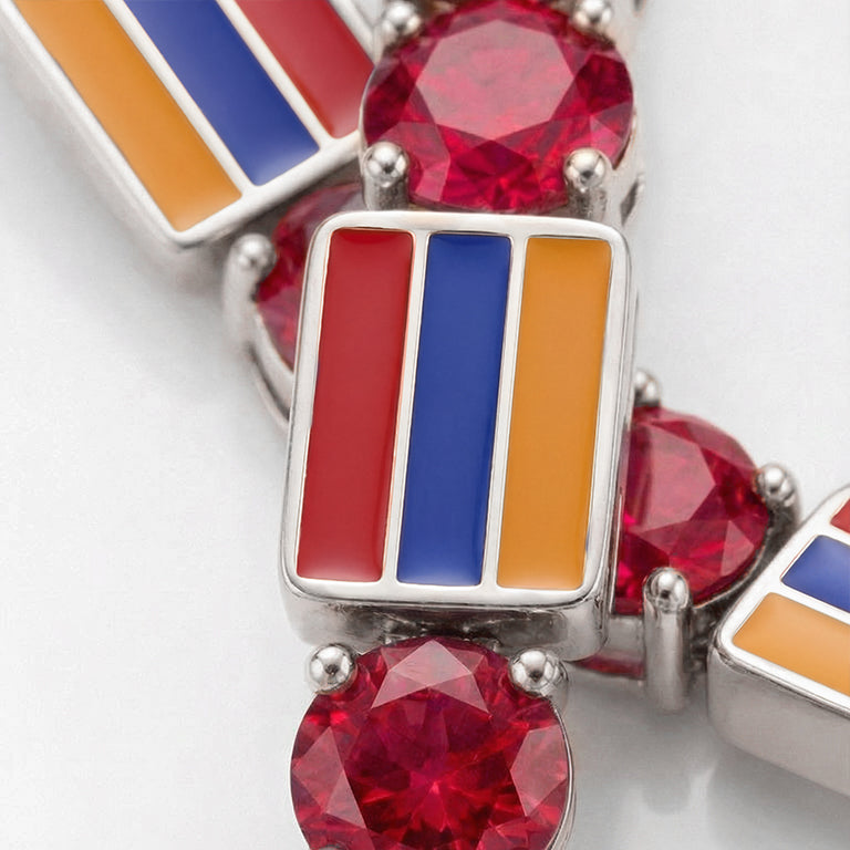 Ruby Tennis Bracelet with Armenia Flag no. 12