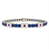 Sapphire Tennis Bracelet with Japan Flag no. 15 image 1
