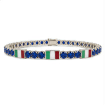 Sapphire Tennis Bracelet with Italy Flag no. 15 image 1