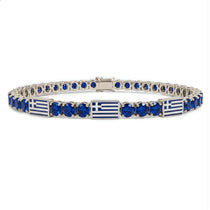 Sapphire Tennis Bracelet with Greece Flag no. 15 image 1