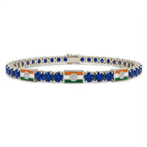 Sapphire Tennis Bracelet with India Flag no. 15 image 1