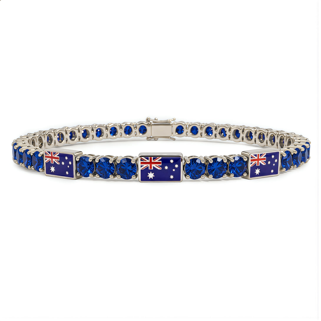 Sapphire Tennis Bracelet with Australia Flag no. 15