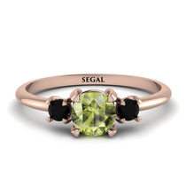 Classic Three Stone Peridot Engagement Ring - Valentina No. 708 image 1