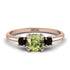 Classic Three Stone Peridot Engagement Ring - Valentina No. 708