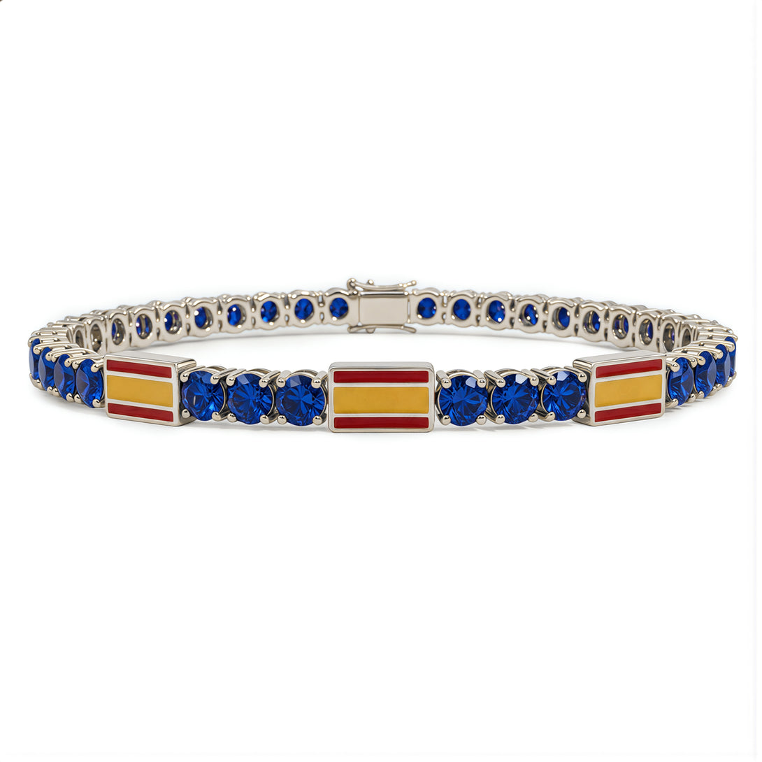 Sapphire Tennis Bracelet with Spain Flag no. 15