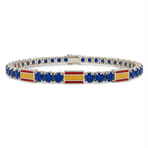 Sapphire Tennis Bracelet with Spain Flag no. 15 image 1