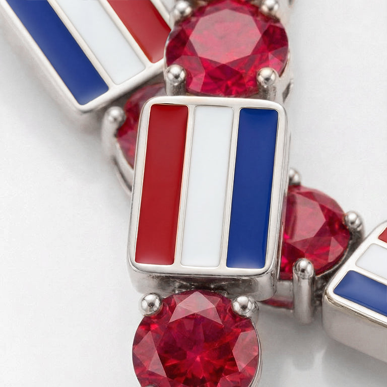 Ruby Tennis Bracelet with Netherlands Flag no. 12