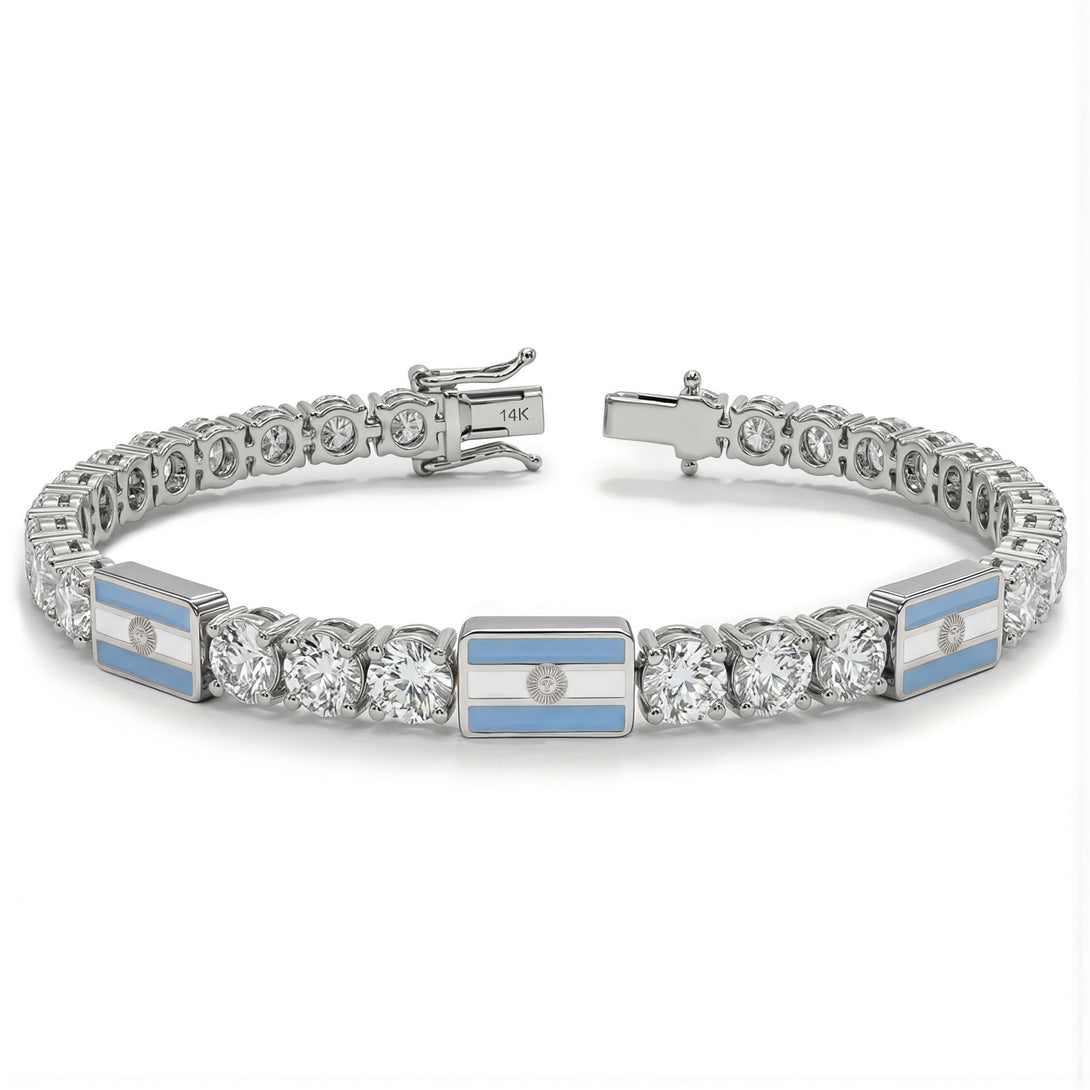Diamond Tennis Bracelet with Argentina Flag no. 3