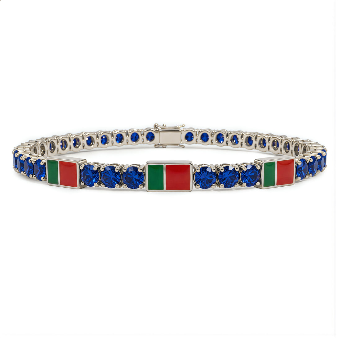 Sapphire Tennis Bracelet with Portugal Flag no. 15