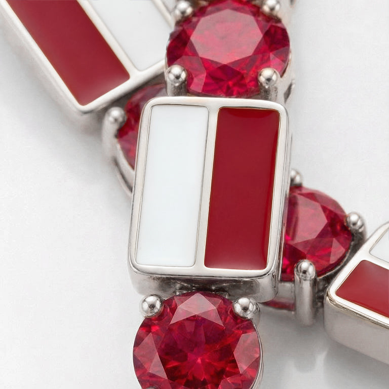 Ruby Tennis Bracelet with Poland Flag no. 12