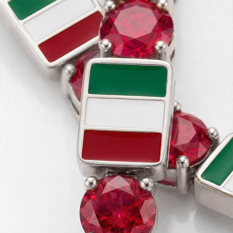 Ruby Tennis Bracelet with Mexico Flag no. 12