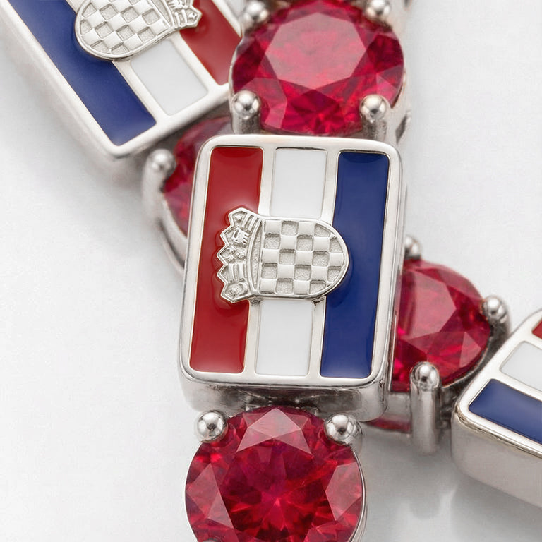 Ruby Tennis Bracelet with Croatia Flag no. 12