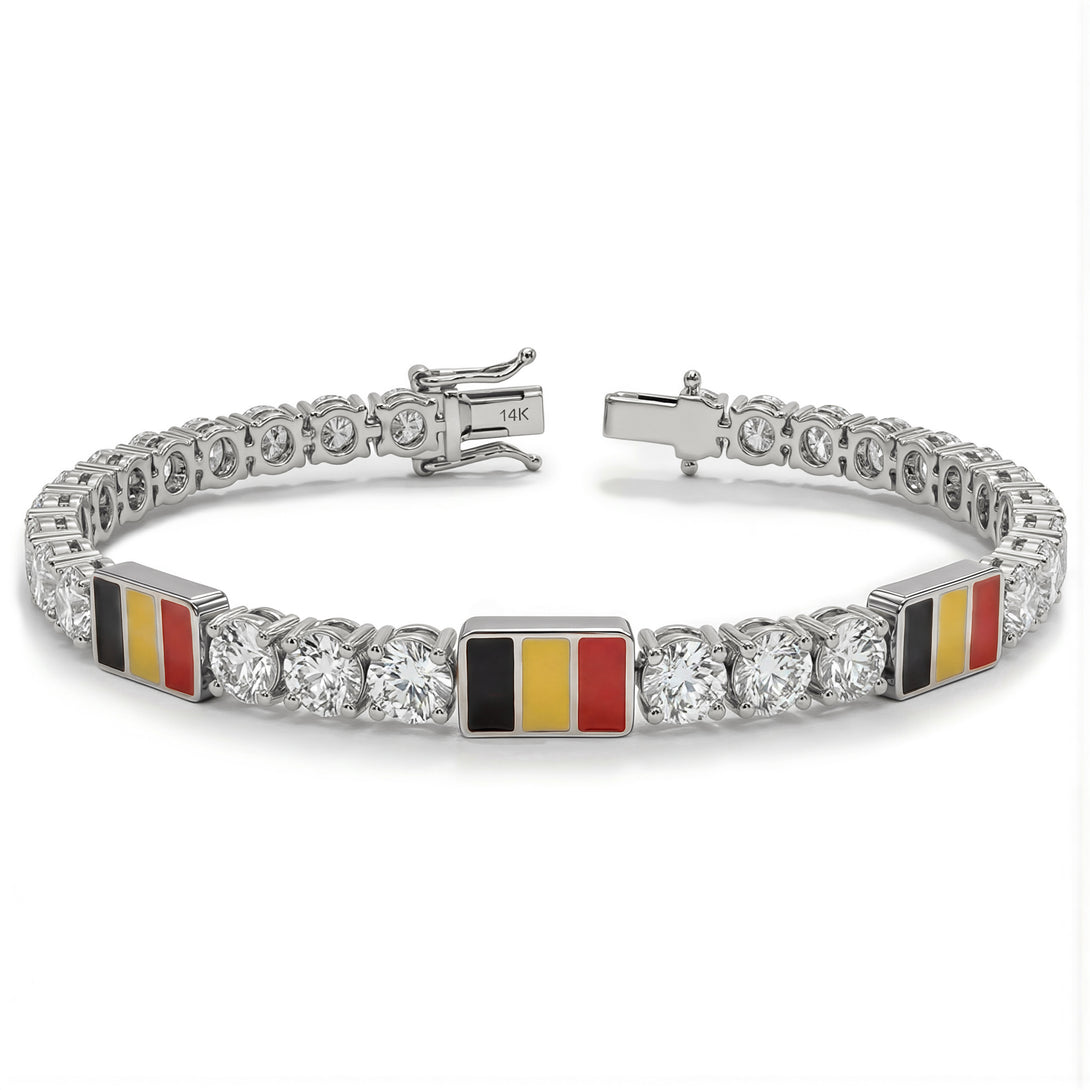 Diamond Tennis Bracelet with Belgium Flag no. 3