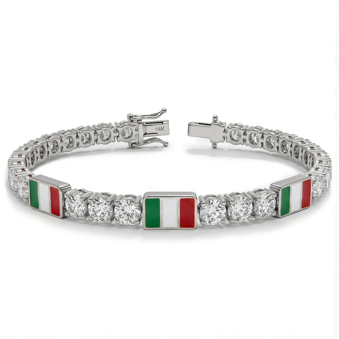 Diamond Tennis Bracelet with Italy Flag no. 3