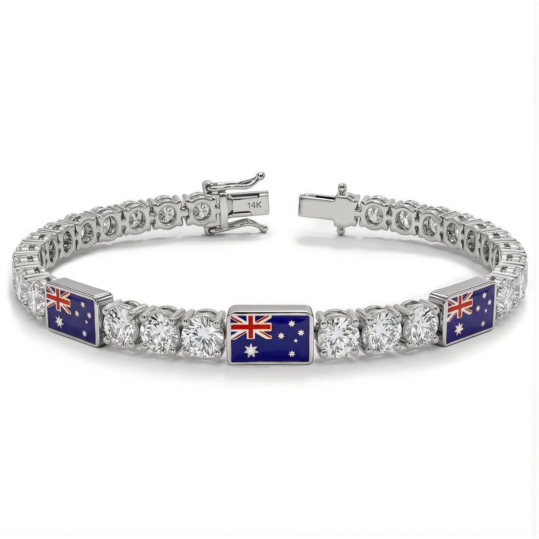 Diamond Tennis Bracelet with Australia Flag no. 3