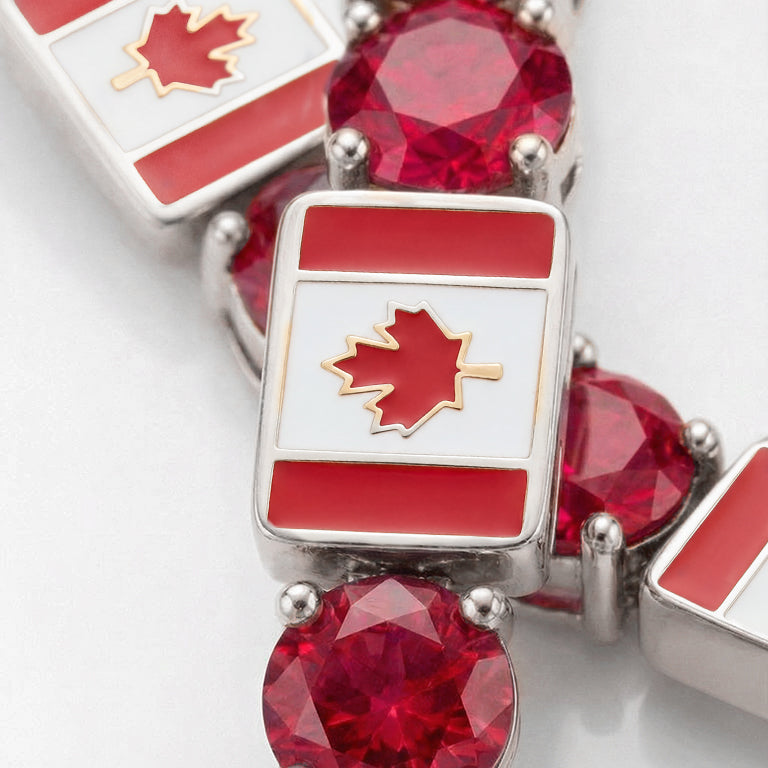 Ruby Tennis Bracelet with Canada Flag no. 12