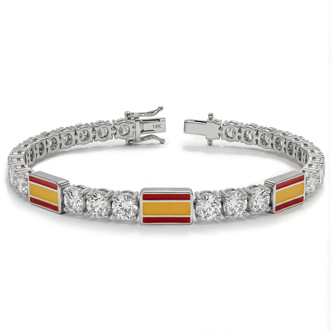 Diamond Tennis Bracelet with Spain Flag no. 3