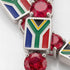 Ruby Tennis Bracelet with South Africa Flag no. 12