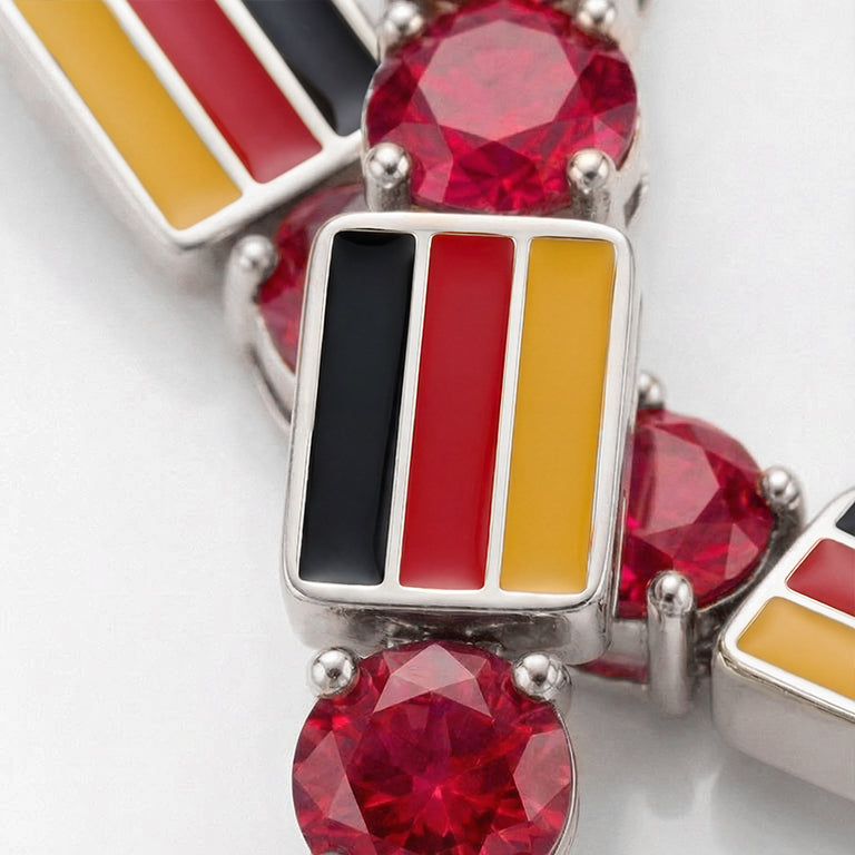 Ruby Tennis Bracelet with Germany Flag no. 12