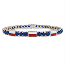 Sapphire Tennis Bracelet with Poland Flag no. 15 image 1