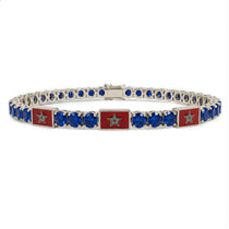 Sapphire Tennis Bracelet with Morocco Flag no. 15 image 1