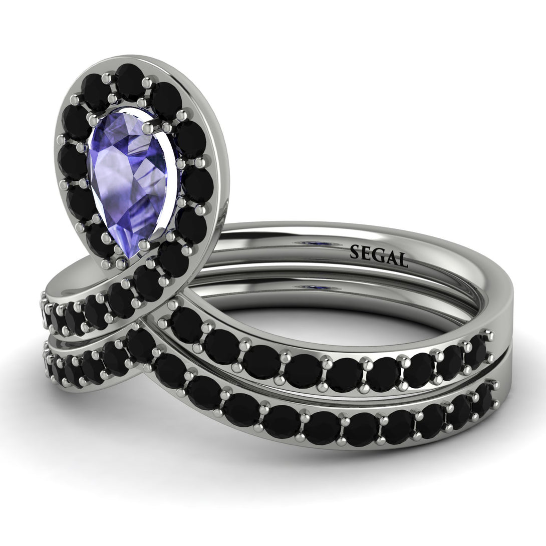 Tanzanite Pear Shape Stacking Bridal Set - Emilia No. 209