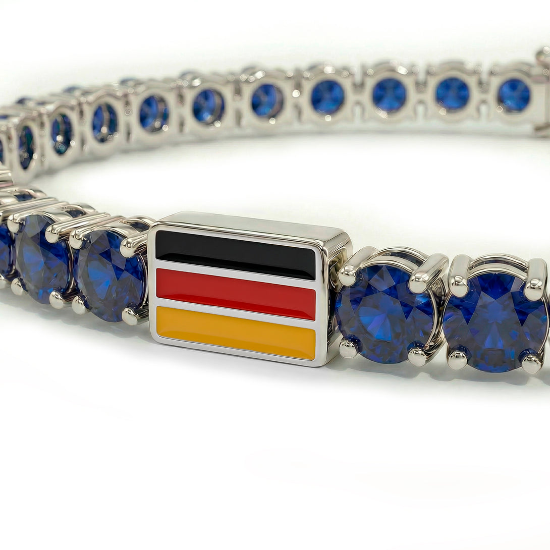 Sapphire Tennis Bracelet with Germany Flag no. 15