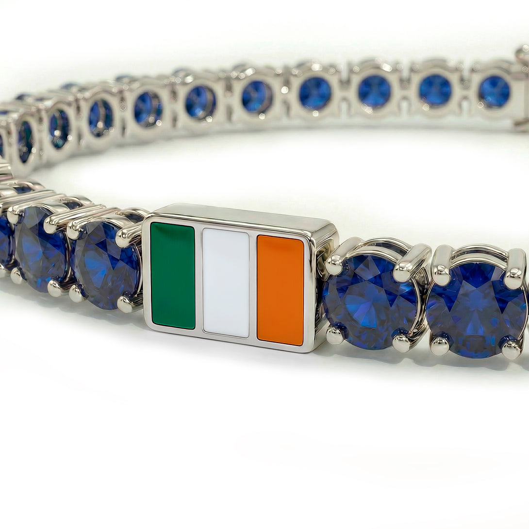 Sapphire Tennis Bracelet with Ireland Flag no. 15