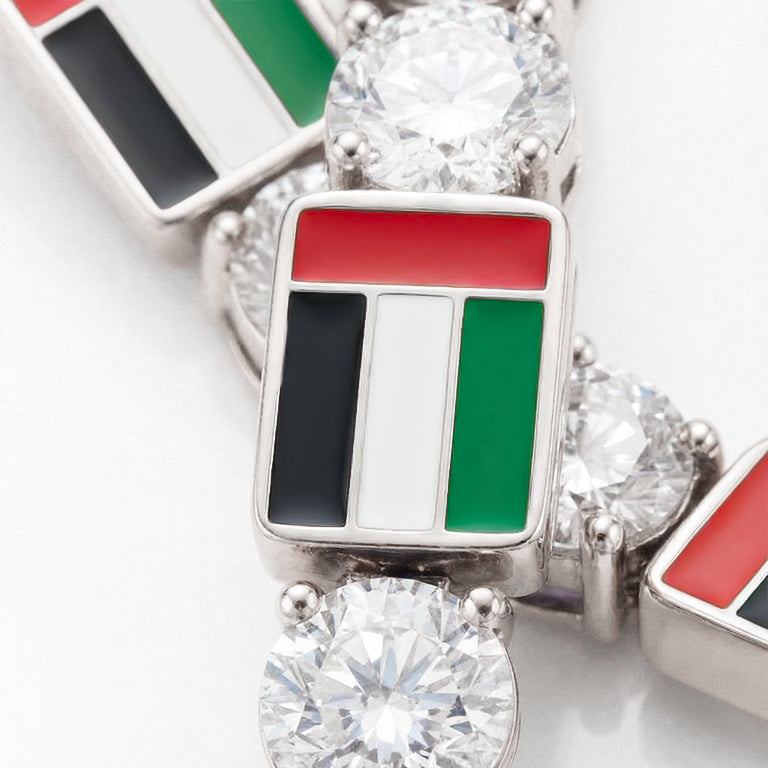 Diamond Tennis Bracelet with United Arab Emirates Flag no. 3
