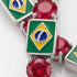 Ruby Tennis Bracelet with Brazil Flag no. 12