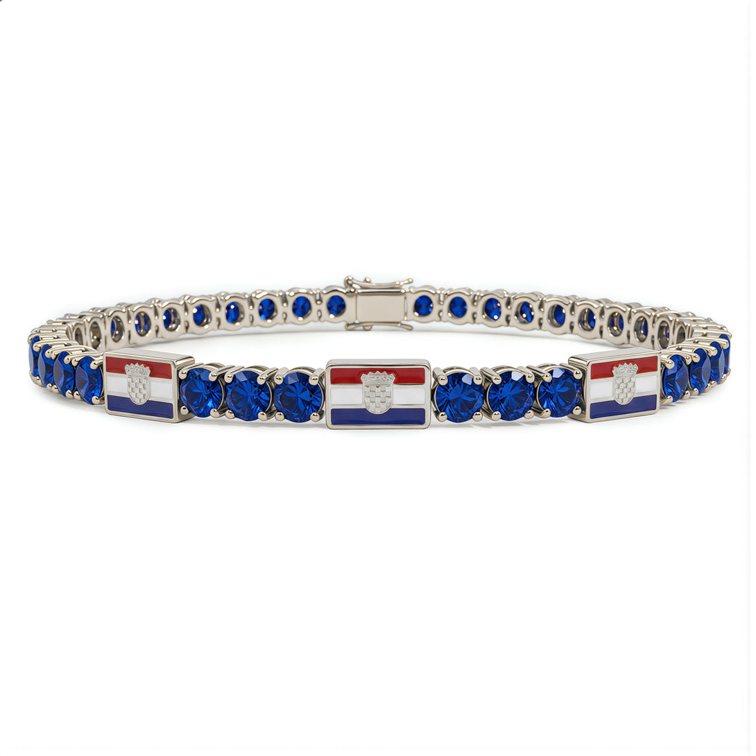 Sapphire Tennis Bracelet with Croatia Flag no. 15