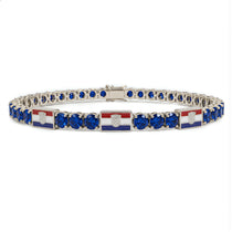 Sapphire Tennis Bracelet with Croatia Flag no. 15 image 1