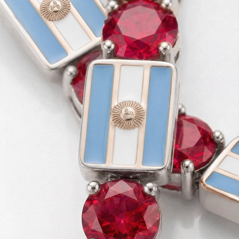 Ruby Tennis Bracelet with Argentina Flag no. 12